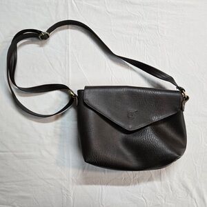 Lee & Tee Brown Faux Leather Crossbody Shoulder Bag Messenger Adjustable Strap
